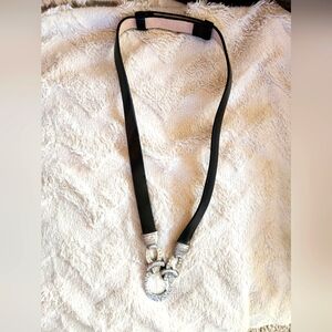 Chicos Small black leather belt